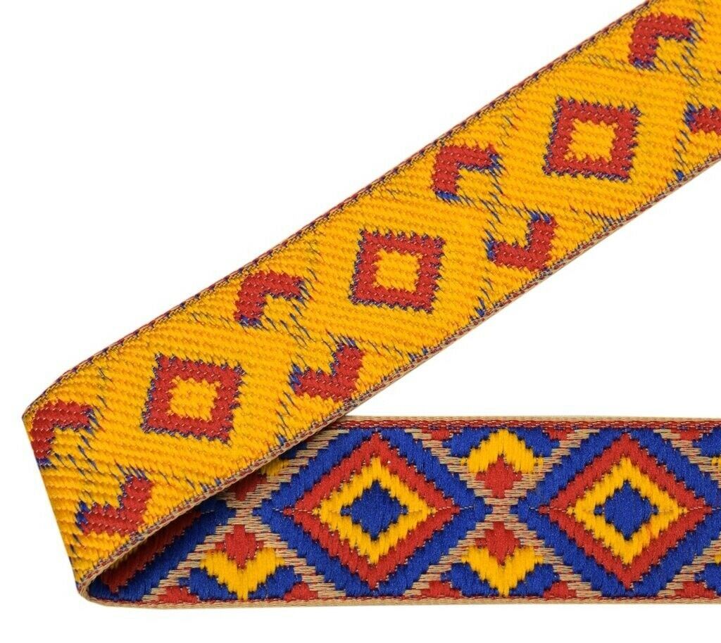 3 Yard 30MM Sari Border Indian Craft Trim Sewing Ribbon Lace Edging Tape Blue