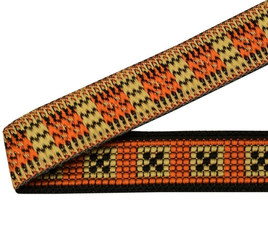 3 Yard Sari Border Indian Craft Trim Sewing Ribbon Lace Edging Tape Black Orange