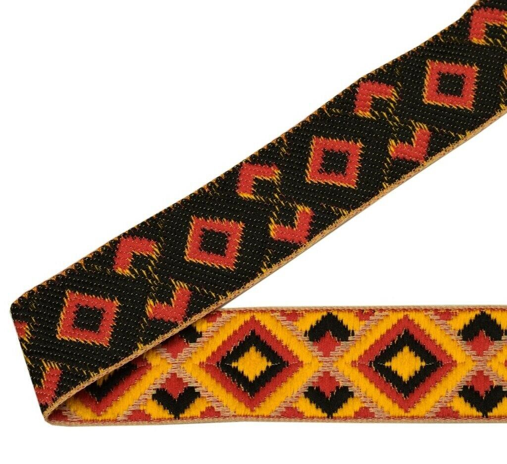 3 Yard 30MM Sari Border Indian Craft Trim Sewing Ribbon Lace Edging Tape Yellow