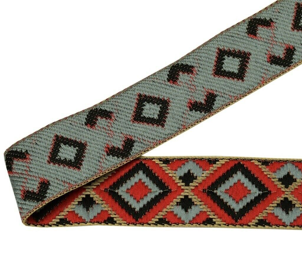 3 Yard 30MM Sari Border Indian Craft Trim Sewing Ribbon Lace Edging Tape Red
