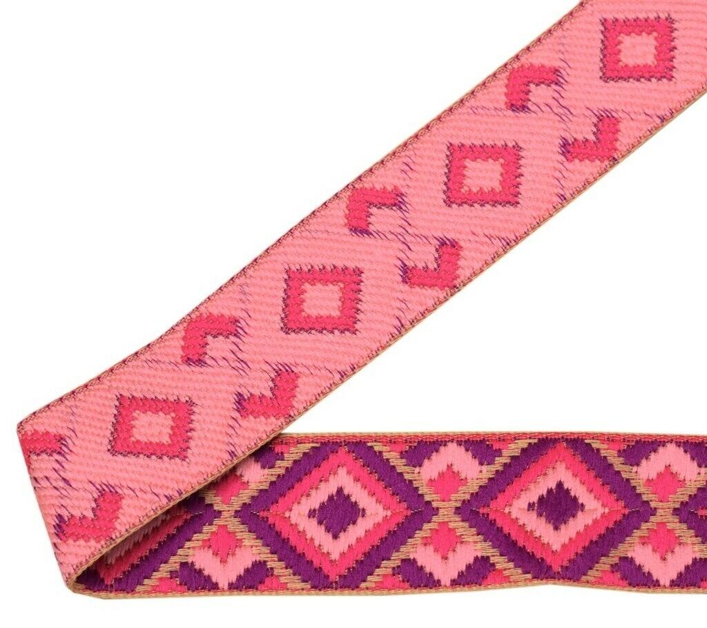 3 Yard 30MM Sari Border Indian Craft Trim Sewing Ribbon Lace Edging Tape Purple