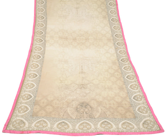Sushila Vintage Beige Scrap Dupatta Pure Georgette Printed Craft Long Stole