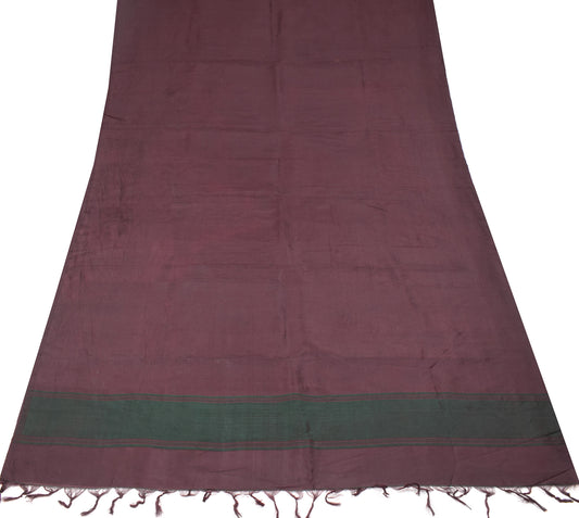 Sushila Vintage Dark Maroon Sari Remnant Scrap Pure Silk 5YD Craft Fabric