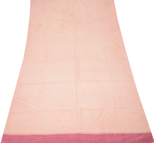 Sushila Vintage Baby Pink Sari Remnant Scrap 4YD Pure Silk Craft Fabric