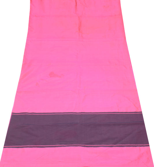 Sushila Vintage Pink Dual Toned Sari Remnant Scrap Woven 4YD Craft Fabric