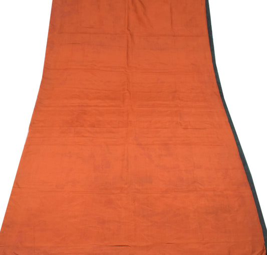 Sushila Vintage Rust Sari Remnant Scrap Pure Silk Woven 4YD Craft Fabric