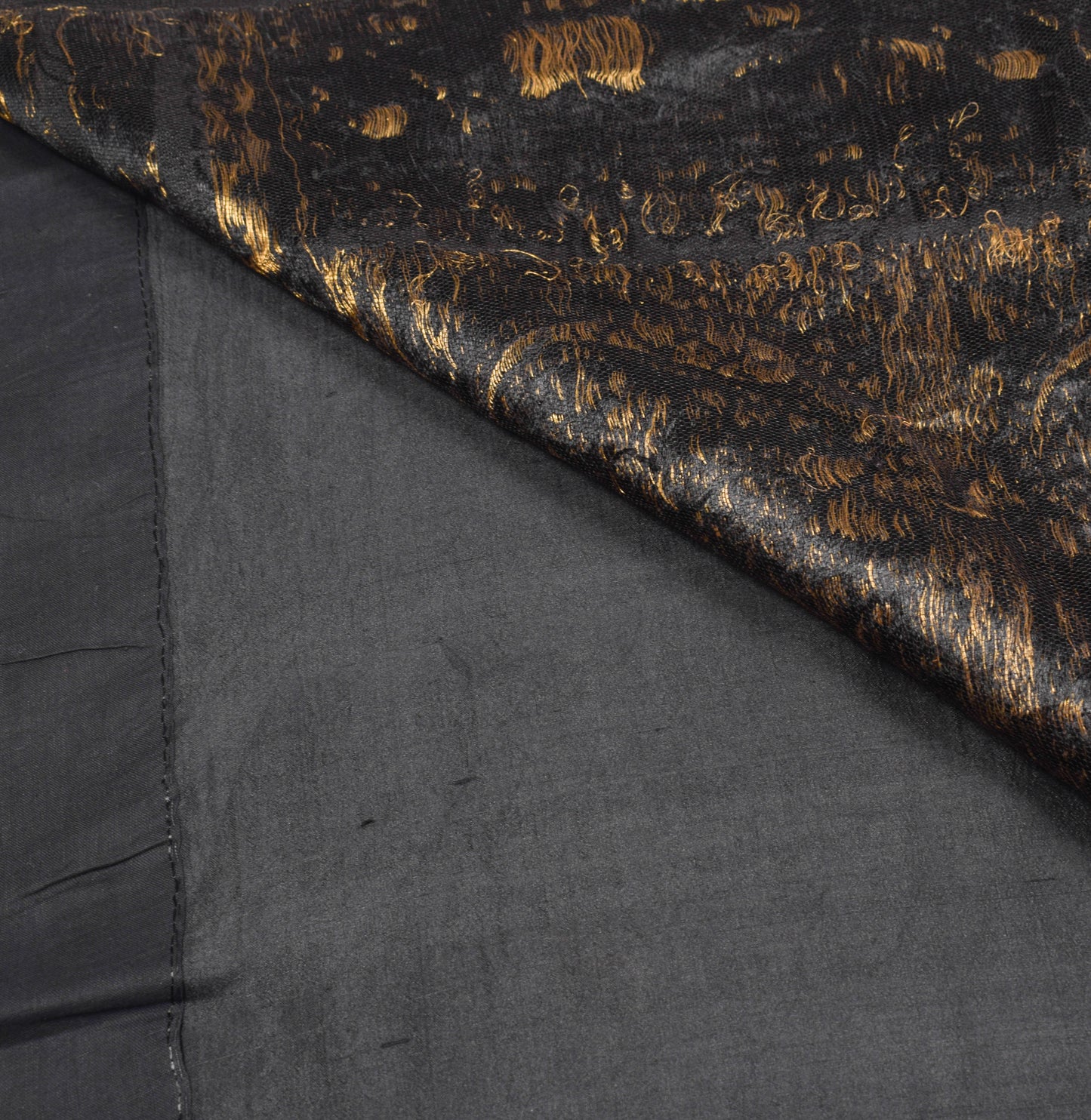 Sushila Vintage HEAVY Black Saree Brocade Border Pallu Pure Silk Sari