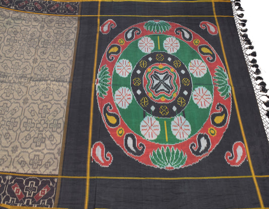 Sushila Vintage Pure Silk Saree Hand Woven Ikat Sambalpuri Soft Sari Fabric