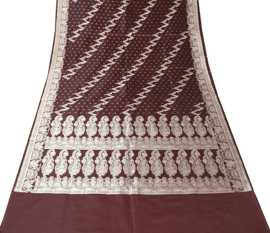 Sushila Vintage Heavy Saree Blend Satin Silk Banarasi Brocade Woven Sari Fabric