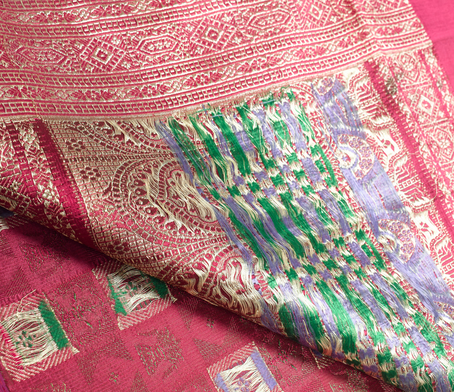 Sushila Vintage Heavy Saree Blend Satin Silk Banarasi Brocade Woven Sari Fabric
