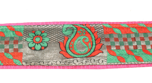 Sushila Vintage Multi-Color Saree Border Craft Sewing Trim Zari Woven Lace Edges