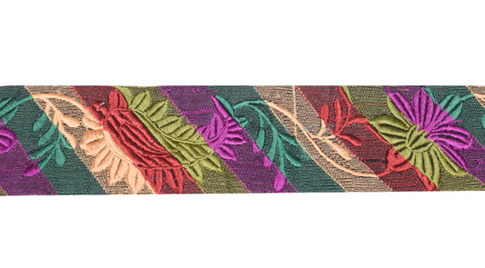 Sushila Vintage Multi-Color Saree Border Craft Sewing Trim Embroidered Lace