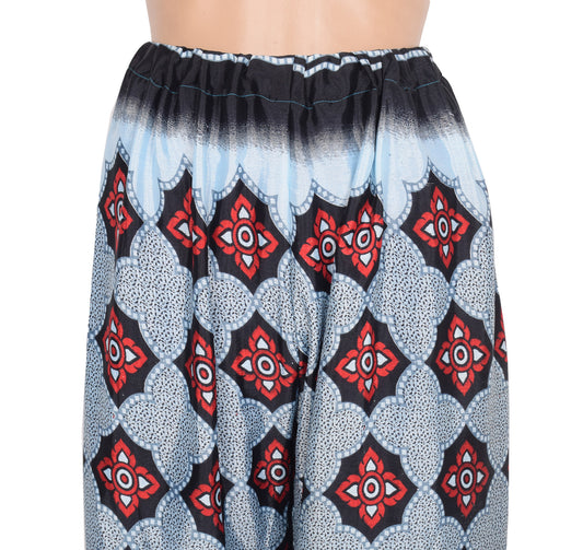 Sushila Vintage Gray Black Palazzo Pants Handmade Upcycled Art Silk Sari