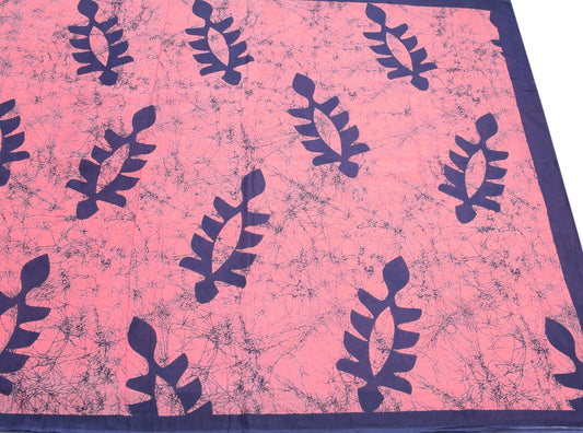 Sushila Vintage Pink Saree Pure Cotton Printed Abstract Soft Craft Fabric