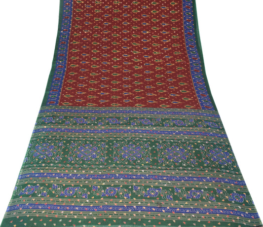 Sushila Vintage Soft Maroon Saree Pure Cotton Printed WORK Craft Fabric (PS-PCT MASTER) (Copy) (Copy)