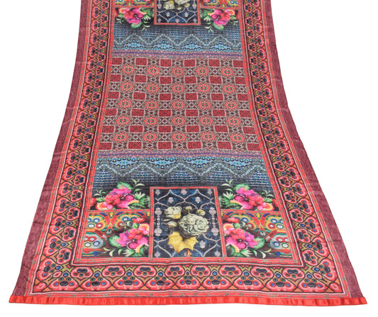 Sushila Vintage Pure Silk Dupatta Multi-Color Digital Printed Soft Long Stole
