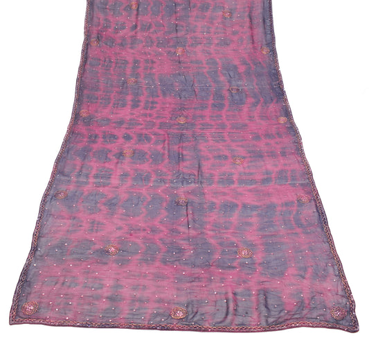 Sushila Vintage Dark Blue Tie-Dye Dupatta Pure Georgette Hand Beaded Long Stole
