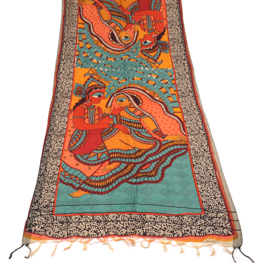 Sushila Vintage Madhubani or Mithila style Dupatta Pure Woolen Multi-Color Long Stole