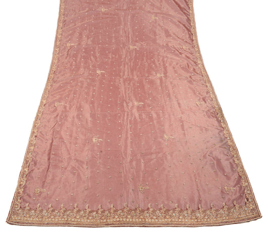 Sushila Vintage Maroon Heavy Dupatta Hand Beaded Zardozi Art Tissue Long Stole