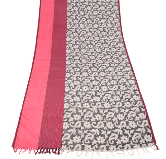 Sushila Vintage Black Dupatta Printed & Woven Pure Cotton Silk Long Stole