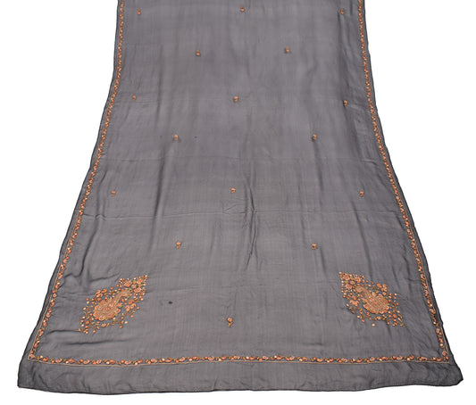 Sushila Vintage Black Dupatta Pure Georgette Hand Embroidered Long Stole Wrap