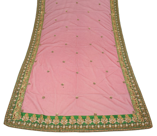 Sushila Vintage Maroon Net Heavy Dupatta Zardozi Pearl Embellish Long Stole