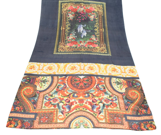 Sushila Vintage Multi-Color Dupatta Digital Printed Pure Silk Soft Long Stole
