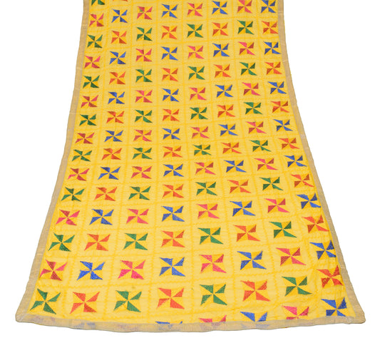 Sushila Vintage Bagh Phulkari Dupatta Embroidered Yellow Art Chiffon Long Stole