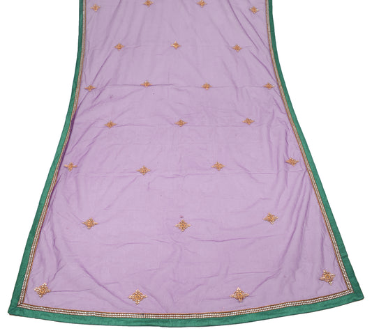 Sushila Vintage Purple Net Dupatta Polki Kundan Zardozi Work Long Stole
