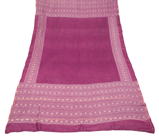 Sushila Vintage Wine Dupatta Floral Block Printed Pure Cotton Silk Long Stole