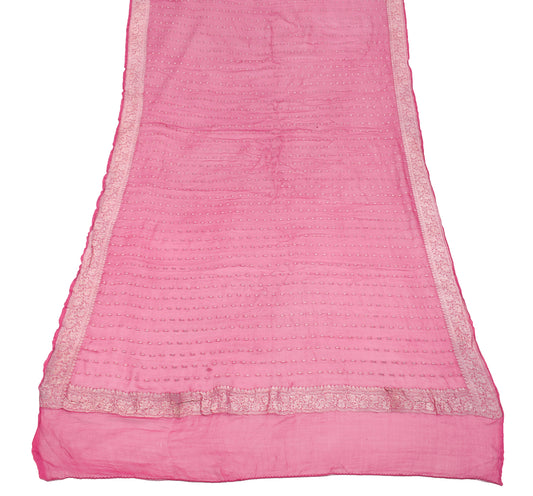 Sushila Vintage Banarasi Zari Brocade Dupatta Pure Georgette Magenta Long Stole