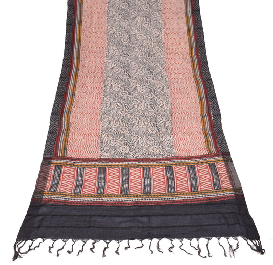 Sushila Vintage Pure Woolen Dupatta Hand Block Printed Multi-Color Soft Long Stole