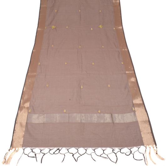 Sushila Vintage Mauve Dupatta Pure Cotton Silk Zari Woven Long Stole Wrap