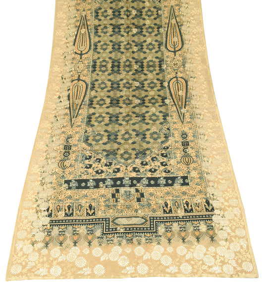 Sushila Vintage Pure Silk Black Dupatta Printed & Zari Woven Floral Long Stole