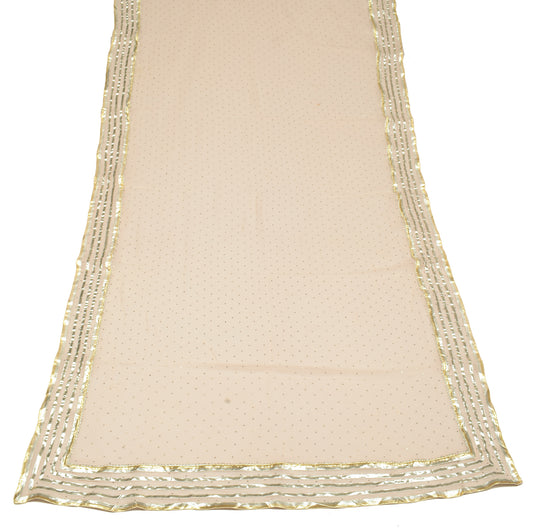 Sushila Vintage Light Peach Dupatta Mukesh Work Pure Georgette Long Stole