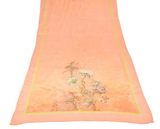 Sushila Vintage Peach Dupatta Pure Chiffon Digital Printed Soft Long Stole