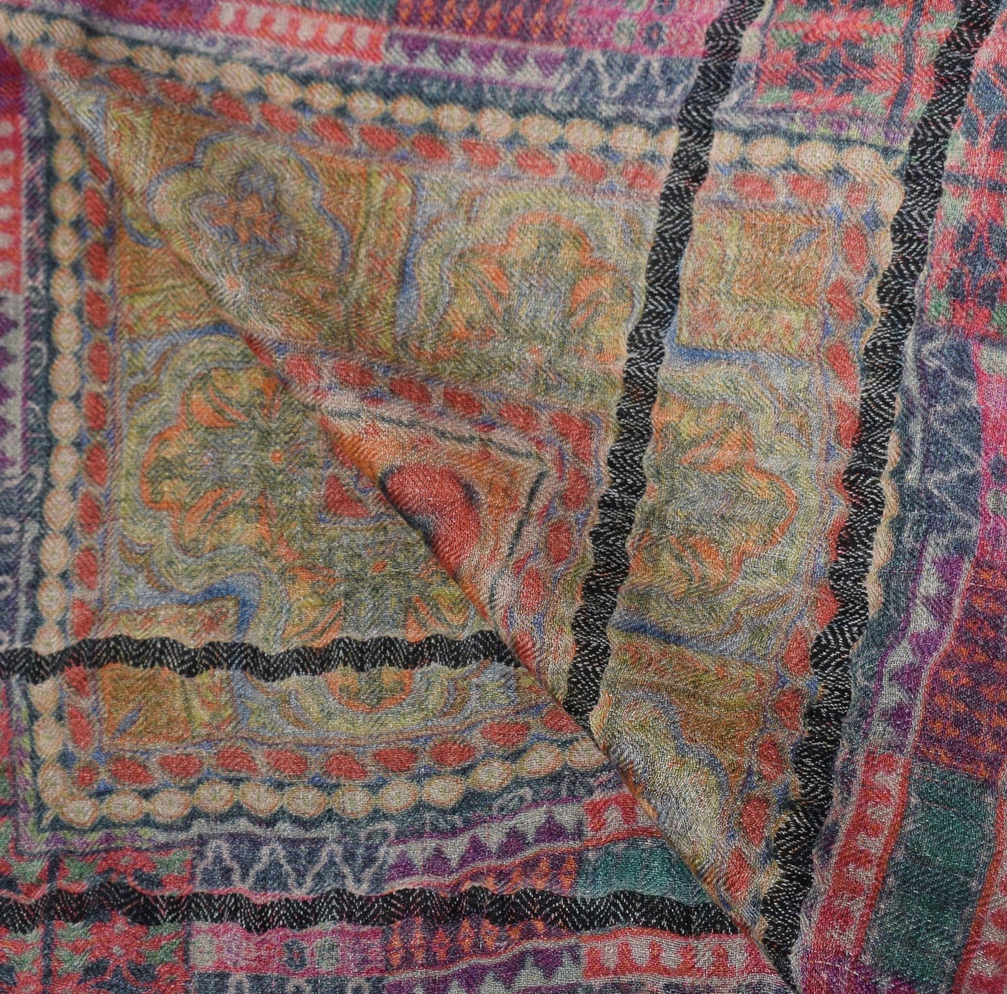 Sushila Vintage Pure Woolen Dupatta Multi-Color Digital Printed Soft Long Stole