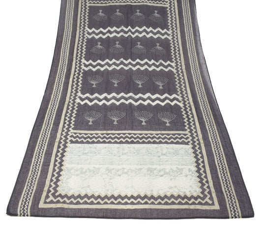 Sushila Vintage Black Printed Dupatta Pure Cotton Soft Geometrical Long Stole