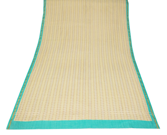 Sushila Vintage Beige Dupatta Geometrical Print Pure Cotton Silk Long Stole
