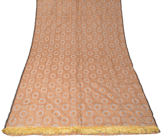 Sushila Vintage Black Aari Work Dupatta Pure Organza Geometrical Long Stole