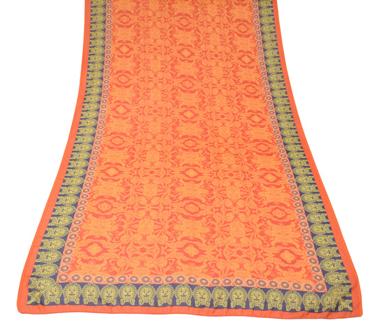 Sushila Vintage Orange Dupatta Printed Art Georgette Digital Printed Long Stole