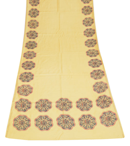 Sushila Vintage Yellow Dupatta Printed Madhubani Art Cotton Silk Long Stole Wrap