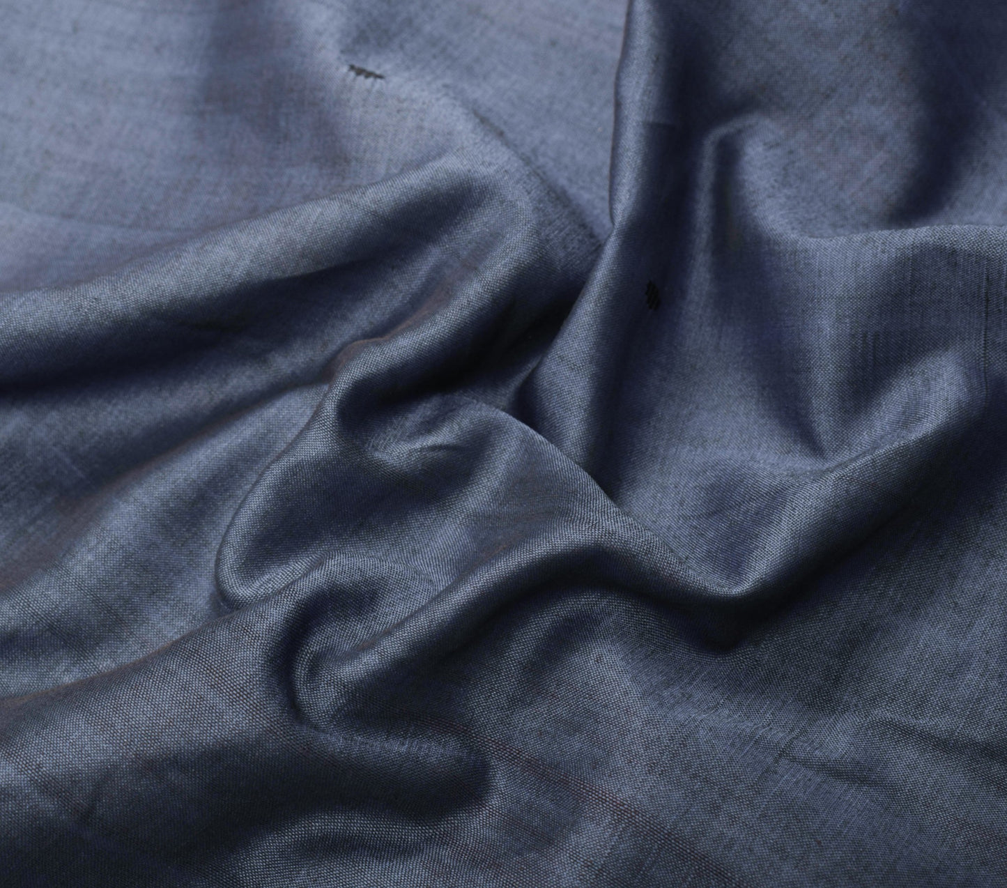 Sushila Vintage Blue Scrap Saree Pure Cotton Silk Hand Woven Ikat Sari Fabric