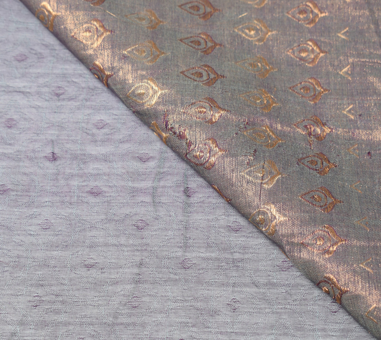 Sushila Vintage Purple Scrap Saree Pure Cotton Silk Woven 6YD Sari Craft Fabric