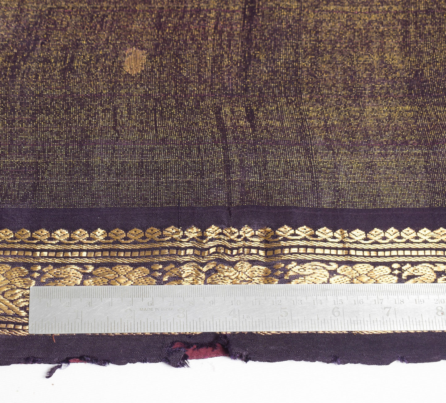 Sushila Vintage Purple Scrap Sari Zari Woven Kanjivaram Pure Tissue Silk Saree