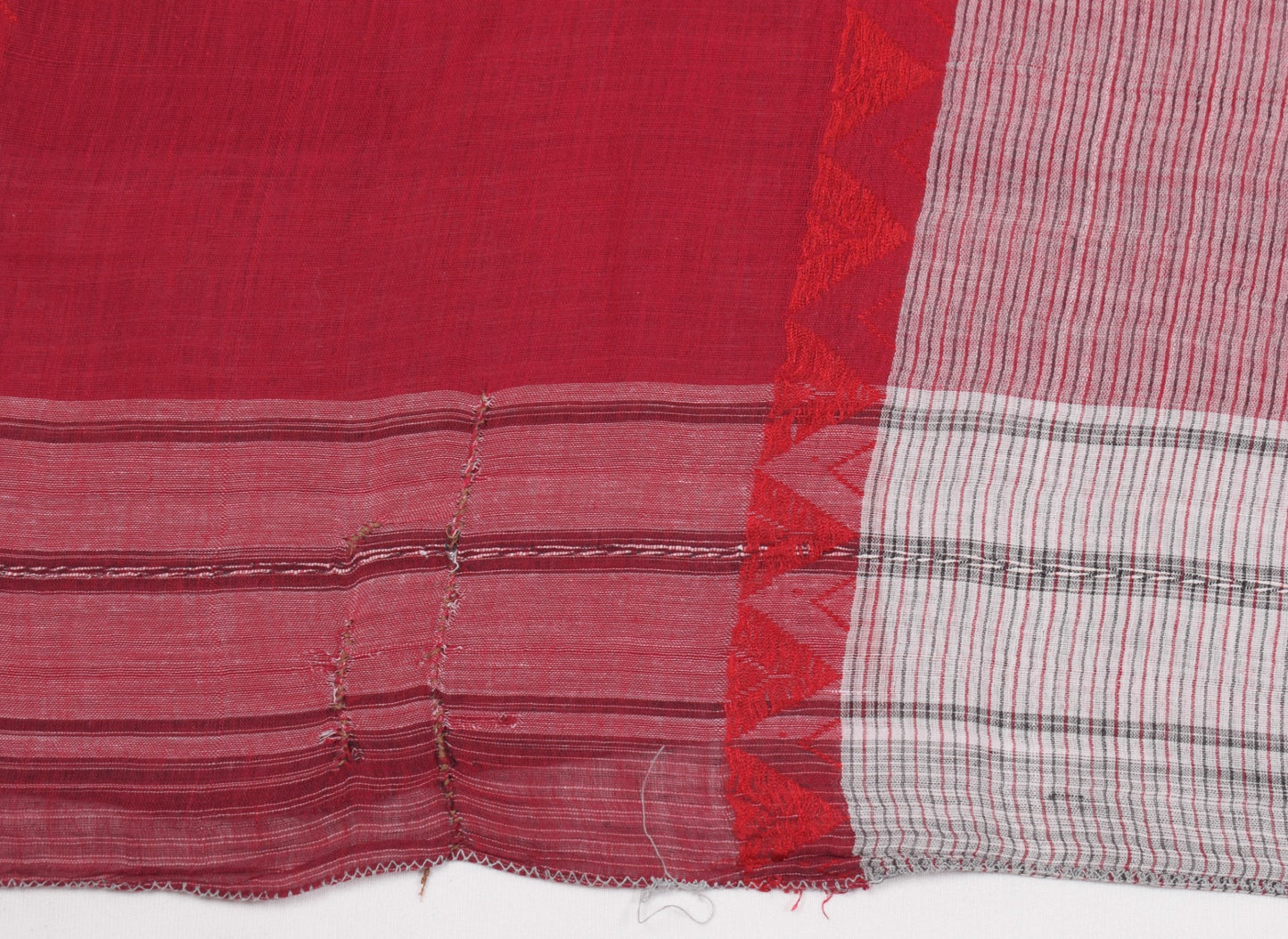 Sushila Vintage Scrap Saree Pure Cotton Handwoven Premium Sari Remnant Fabric