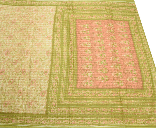 Sushila Vintage Multi-Color Scrap Saree Pure Cotton Printed Remnant Sari Fabric
