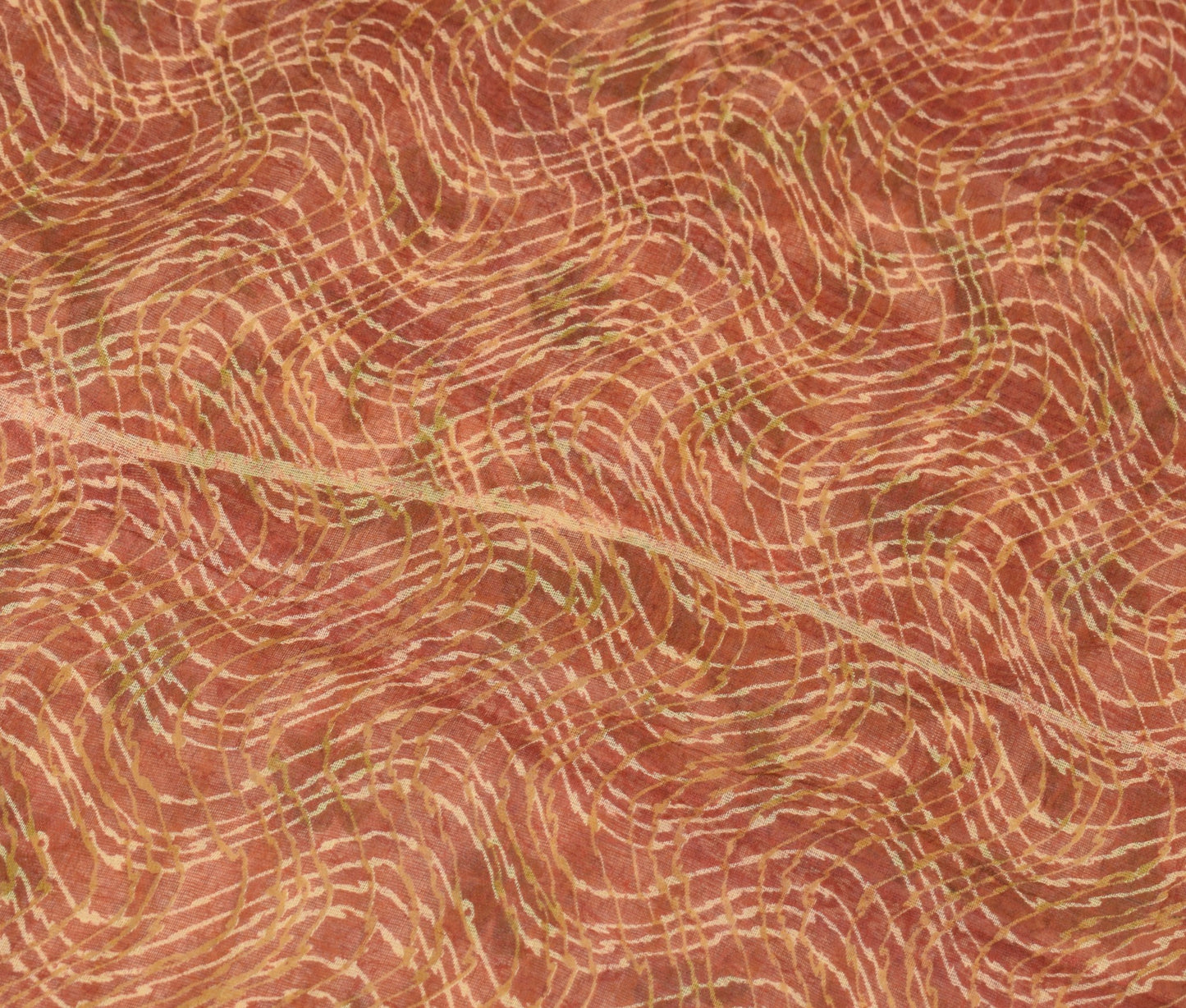 Sushila Vintage Brown Scrap Saree Pure Cotton Printed Indian Sari Craft Fabric