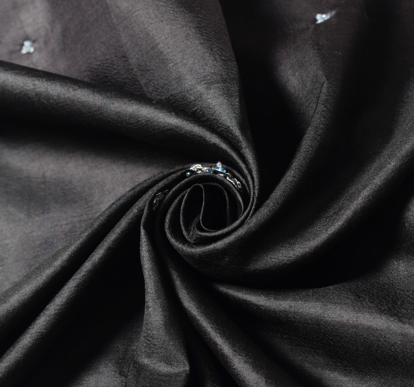 Sushila Vintage Black Scrap Dupatta Pure Tussar Hand Embroidered Soft Long Stole