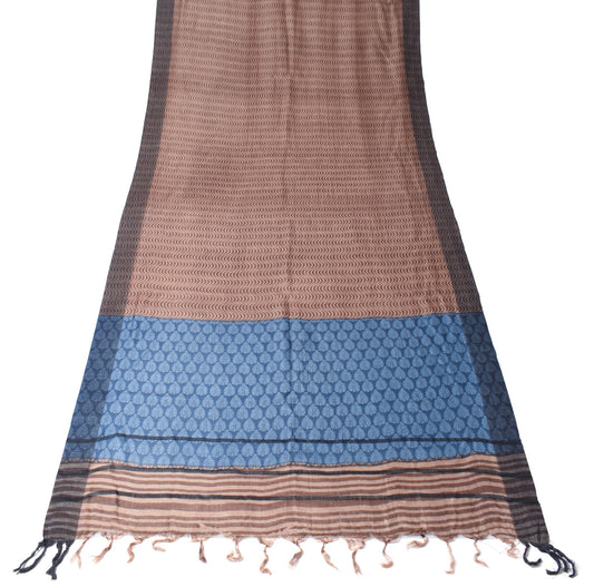 Sushila Vintage Pure Woolen Scrap Dupatta Brown Laheriya Printed Soft Long Stole